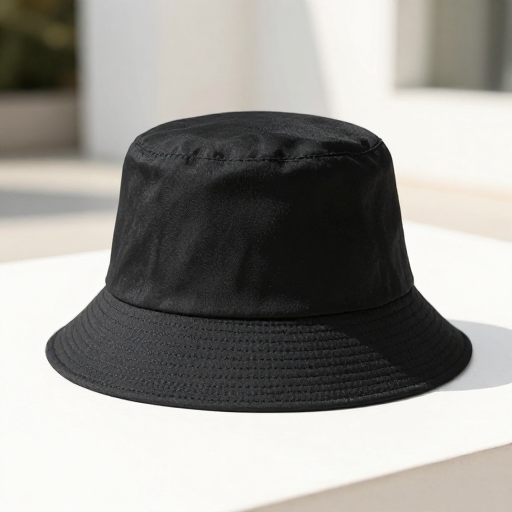 کلاه باکت (Bucket) ساده - رنگ مشکی مینیمال | کلاه تابستانی و اسپرت